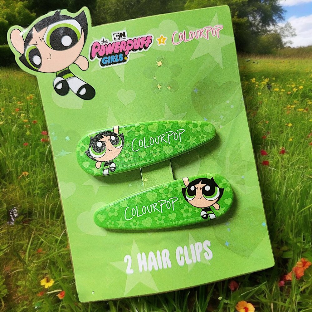 Powerpuff Girls Hair Clips - Buttercup BNIB